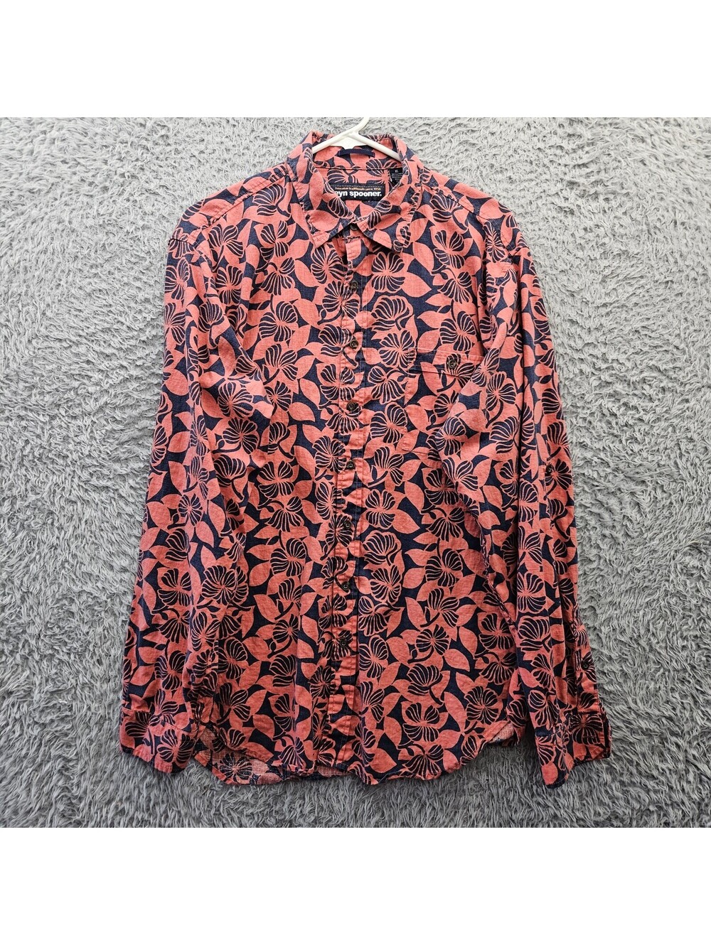 Reyn Spooner Hawaii Long Sleeve Casual Linen Blend Floral Shirt Men XL